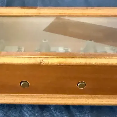 Vintage Reuge Swiss Triple-Movement Music Box – 3 Songs – Wood & Glass Case