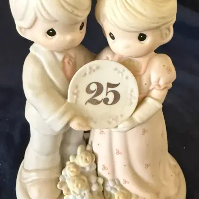 1995 Precious Moments “A Silver Celebration to Share” 25th Anniversary Figurine