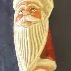 Vintage Triple Santa Face Long-Beard Christmas Ornament – 9” Hanging Decoration