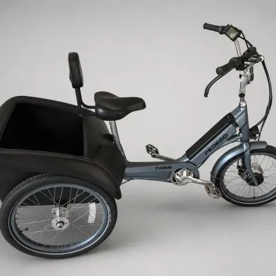 Pedego Electric Trike E-Bike with Charger, Cargo Bin, Backrest & Helmet