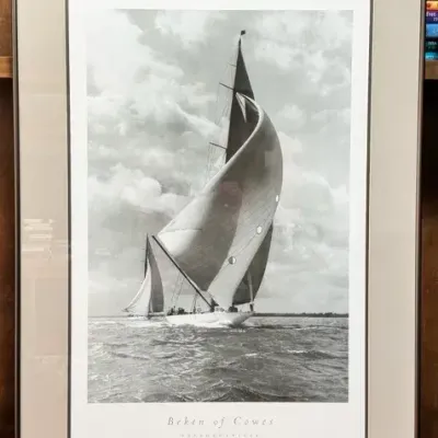 Framed “Beken of Cowes  Velsheda 1934” Nautical Sailing Print