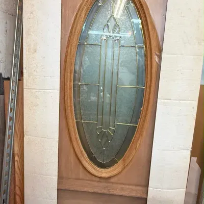 New Entry Double Door Solid Wood Beveled Glass Sidelite – 12” x 80”