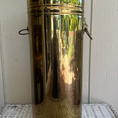 Vintage Brass Umbrella & Cane Holder - Made In England 