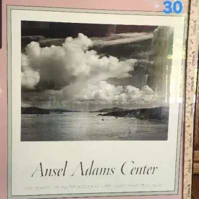 Framed Ansel Adams Poster: San Francisco Bay Before the Golden Gate Bridge 