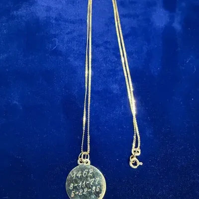 14K Italian Gold Necklace with Two Engraved Disc Pendants – 4.2g