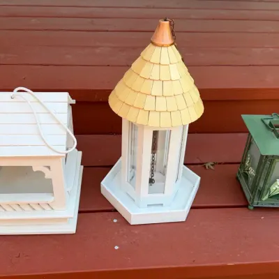 Trio of Decorative Garden & Candle Lanterns – Wood & Metal
