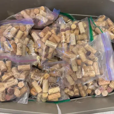 Medium Container Of Assorted Natural Wine Corks  Great for Crafts, DIY & Decor (29 Bags)