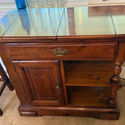 Traditional Flip-Top Wood Serving Cabinet / Sideboard