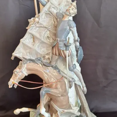 Lladro #1497 Don Quixote & the Windmill Figurine