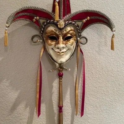 Italian Venetian Jester Mask - Made In Italy 