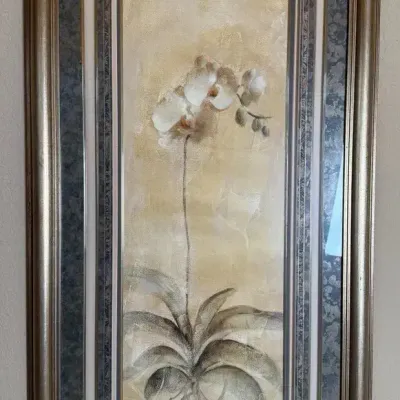 Framed By Picture Galleries Inc. “White Orchid Panel” Artwork