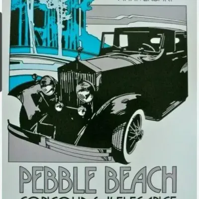 1975 Pebble Beach Concours Poster Blackhawk Ed. 18x24 Rolls-Royce Phantom I Cole