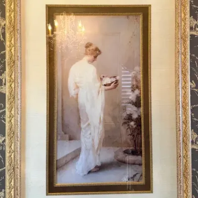Elegant Framed Classical Woman Portrait  Abreu Gallery 
