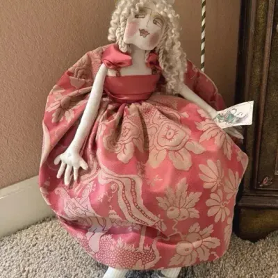 Carol Petrotta Signed 2001 OOAK Handmade Art Doll with Parasol