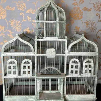 Architectural Mansion-Style Decorative Birdcage