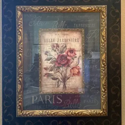 Kimberly Poloson “Belle Jardiniere” Paris Floral Framed Wall Art