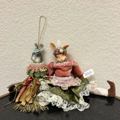 Katherine’s Collection by Wayne Kleski Victorian Rabbit Doll Pair