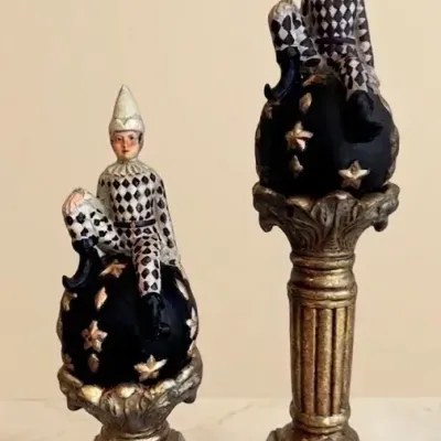 Sterling Industries Harlequin Jester Decorative Pedestals  Pair