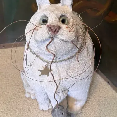 Whimsical Cat & Mouse Figurines