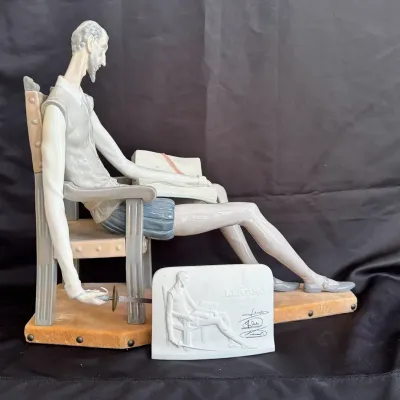 Lladro #1030 “Don Quixote” with 1985 Collectors Society commemorative plaque 