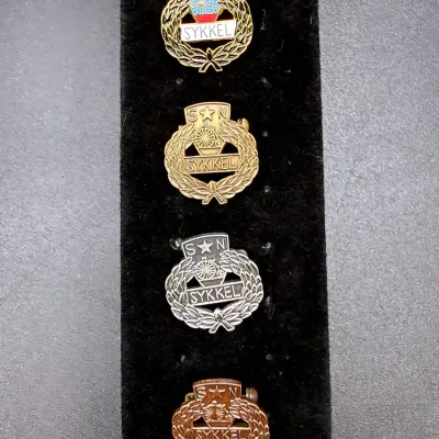 Sons Of Norway “Sykkel” (Bicycle) Achievement Lapel Or Hat Pins 
