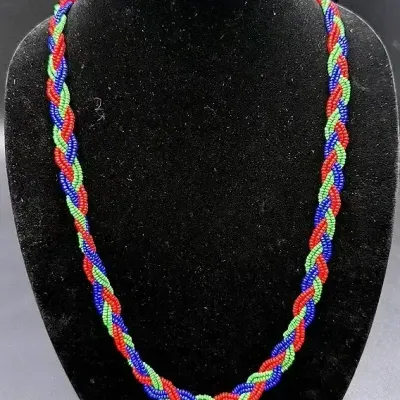 Braided Seed Bead Lariat Rope Necklace