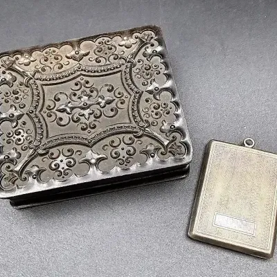 A 19th-century Thermoplastic Union Case Ambrotype Photo & An Elgin locket With Antique Photo