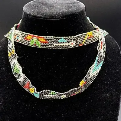 Native American-style Seed Bead Stretch Hat Or Headbands