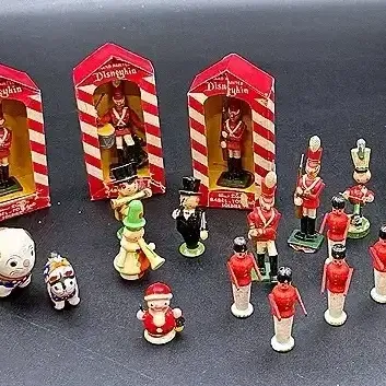 Disneykin Wooden Toy Soldiers, German Erzgebirge Wooden Toy Set In A Bentwood Box And A Magneto Toy