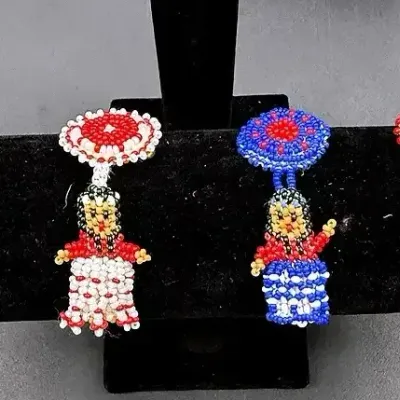 Native American-Style Seed Bead Doll Pins  