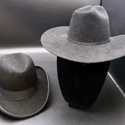 Stetson RCC 4X Beaver Quality Fur Felt Cowboy Hat And A Wool Knudsen Hat Co. Homburg Hat 