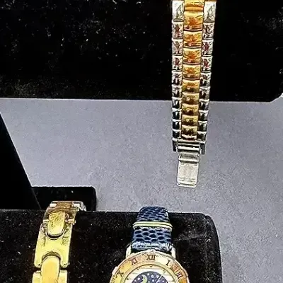 Vintage Axcess Watches And A 24K Gold Plated Replacement Watch Band 