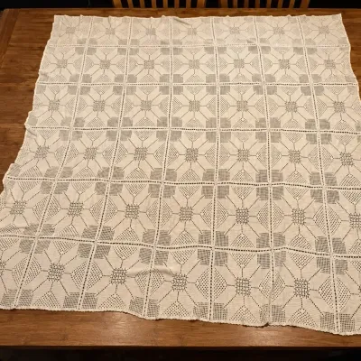 Versatile Textile Lightweight Summer Bed Coverlet or Dining Room Tablecloth