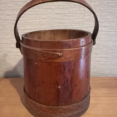 Wooden Firkin--A Sugar Bucket Or Pantry Box