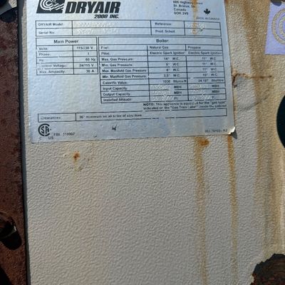Sale Photo Thumbnail #63: 2-DRYAIR 2000 Inc Setup

Only one of these has been used recently, the others we are not sure of condition they could possibly work OR they could be used for parts.

Dryair 2000 INC 
Three boilers along with attachments and hoses all being sold together.
