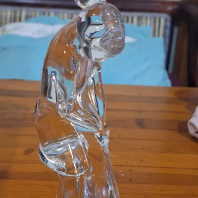Baccarat Clear Crystal Golfer Figurine – Golf Player Sculpture – France