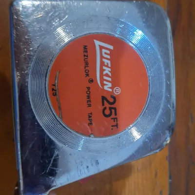 Vintage Lufkin 25 Ft MezurLok Power Tape Measure Chrome Case Corner Edge Design