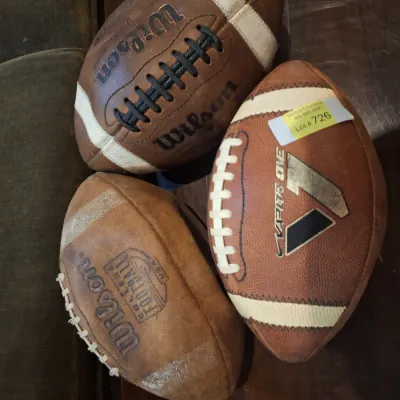 Lot of 3 Wilson Footballs – Vapor One & NFL Extreme Vintage Used Footballs