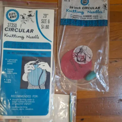 Vintage Boye Circular Knitting Needles Lot – Aluminum Assorted Sizes 29" 32" 36" & Accessories