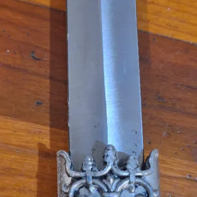 Ornate Medieval Fantasy Templar Knight Sword with Decorative Scabbard – Red Cross Accents