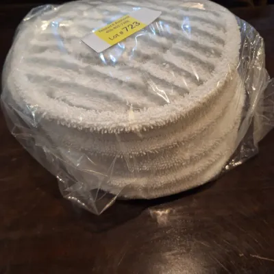 Reusable Microfiber Steam Mop Replacement Pads – Round White & Gray Cleaning Pads