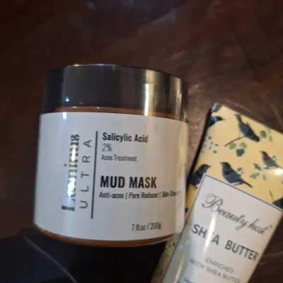 Luminus Ultra & Beauty Host Skincare Hair Care Lot – Salicylic Acid Mud Mask, Biotin Argan Oil Hair Mask & Shea Butter