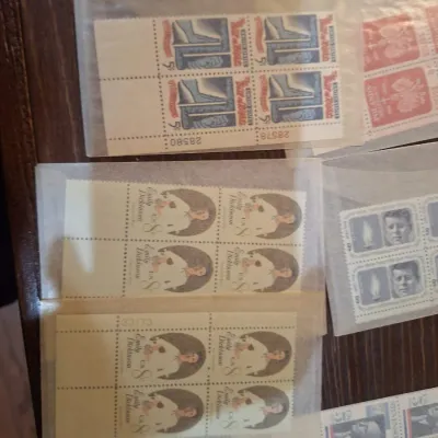 Vintage Mint U.S. Postage Stamp Plate Block Collection – JFK, Churchill, Emily Dickinson, John Sloan, UN, Space & Commemoratives