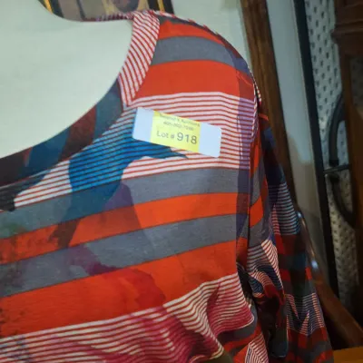 Cubism Los Angeles XL Multicolor Abstract Striped 3/4 Sleeve Tunic Top