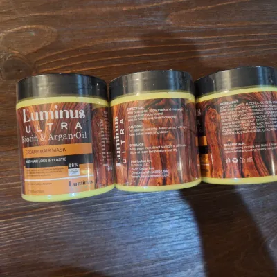 3 Luminus Ultra Biotin & Argan Oil Creamy Hair Masks – 8.8 oz Each