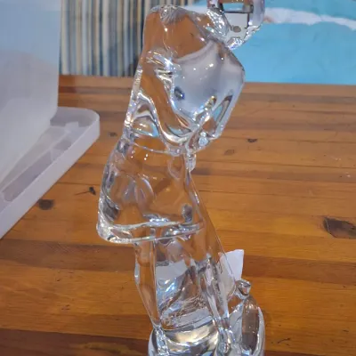 Baccarat Clear Crystal Golfer Figurine – Golf Player Sculpture – France