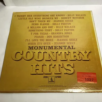 Vintage 1968 Monumental Country Hits Monument Records SLP 18095 Stereo LP – Dolly Parton Jeannie Seely
