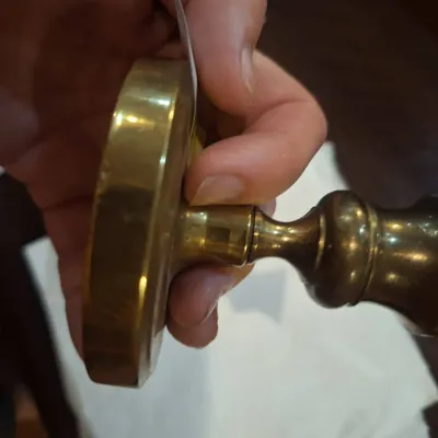 Brass candlestick.