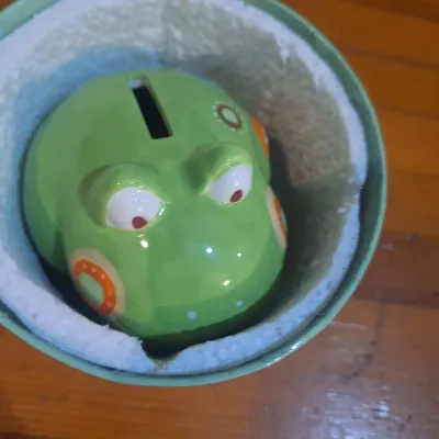 Green Ceramic Frog “You Are Special” Piggy Bank with Decorative Gift Box