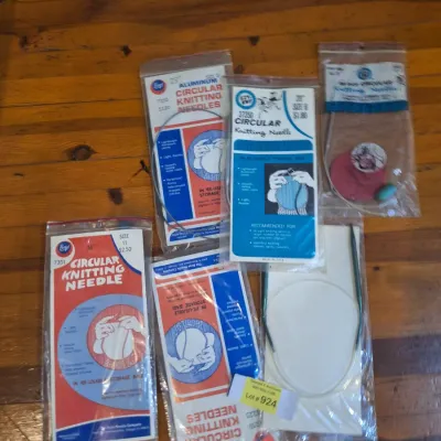 Vintage Boye Circular Knitting Needles Lot – Aluminum Assorted Sizes 29" 32" 36" & Accessories